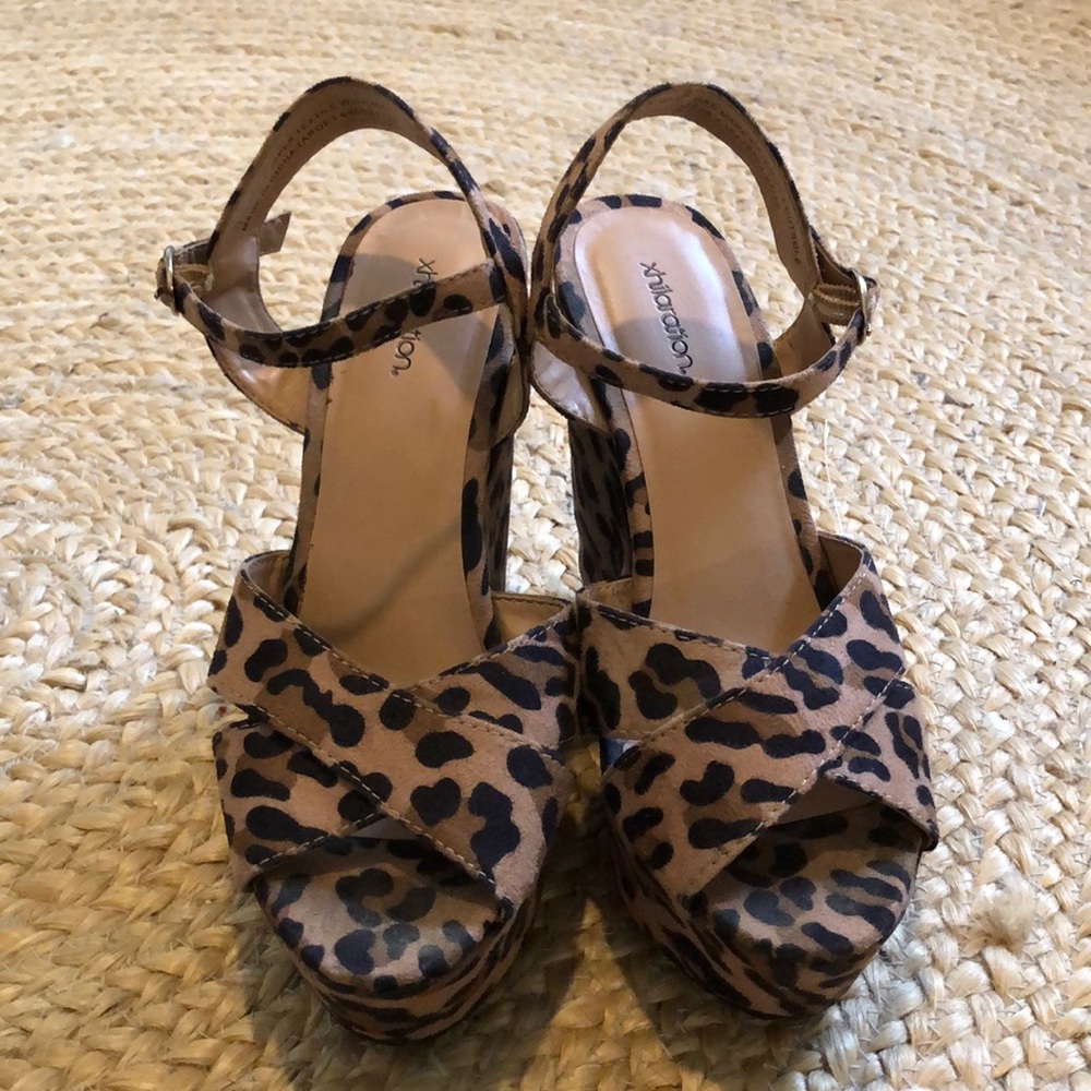 Xhilaration Leopard Platform Wedges